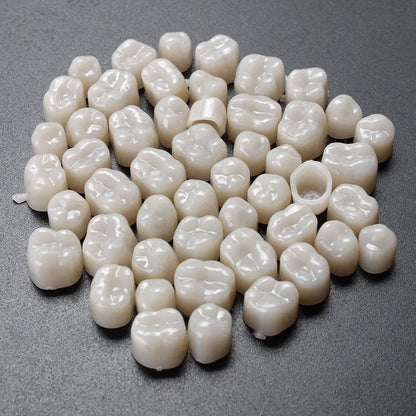 60pcs Resin Teeth Dentistry Dental Temporary Crown Material for Anterior & Molar Teeth Protecting Oral Care Whitening Stable
