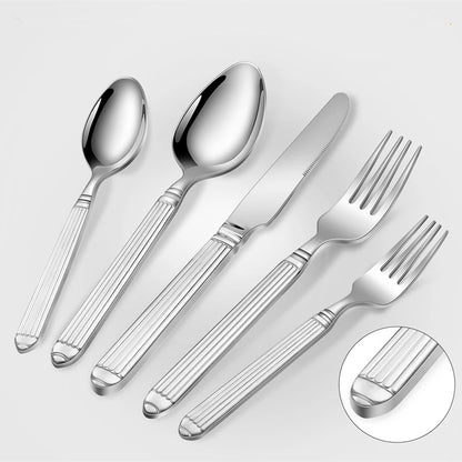 20/25/30 Pcs Classical Golden Cutlery Set Stainless Steel Gold Flatware For 4 Silver Dinnerware Knife Spoon Fork Drop Ship
