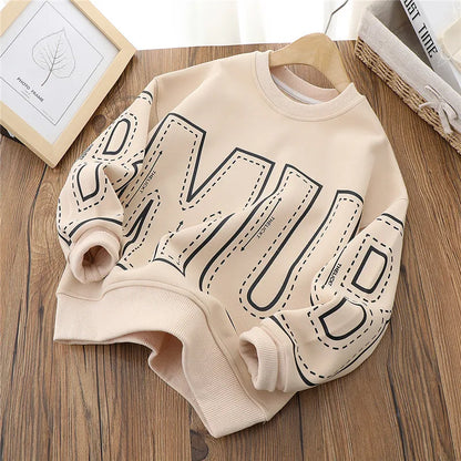 IYEAL  Kids Boys' Sweatershirts Spring and Autumn Children's Wear New Boys' and Girls' Round Neck Cartoon Pullover