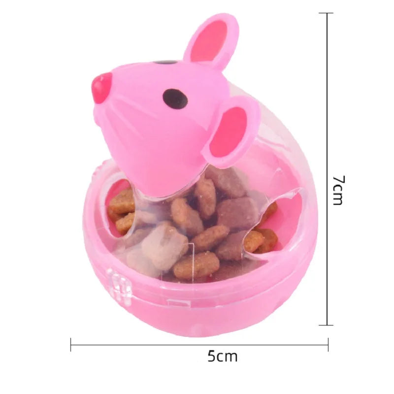 Cat Mice Food Tumbler Cat Food Toy Ball Interactive Cat Food Feeder Leak Food Interesting Plastic Cat Food Dispenser Treat Toy