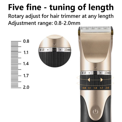 Professional Hair Trimmer Digital USB Rechargeable Hair Clipper for Men Haircut Ceramic Blade Razor Hair Cutter Barber Machine