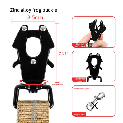 Heavy Duty Tactical Bungee Dog Leash No Pull Dog Leash Reflective Shock Absorbing Pet Leashes with Car Seatbelt for Large Dogs