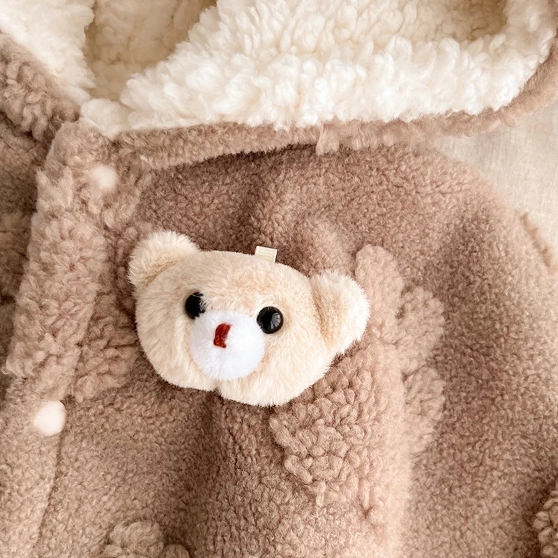 IYEAL Super Cute Baby Autumn Winter Clothes, Windproof Cloak Jacket For Going Out, Baby With Plush And Thick Shawl For Warmth