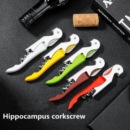 Multi-Functional 2 in 1 Bottle Openers Stainless Steel Wine Cork Screw Corkscrew Beer Cap Remover Kitchen Gadget Bar Accessories