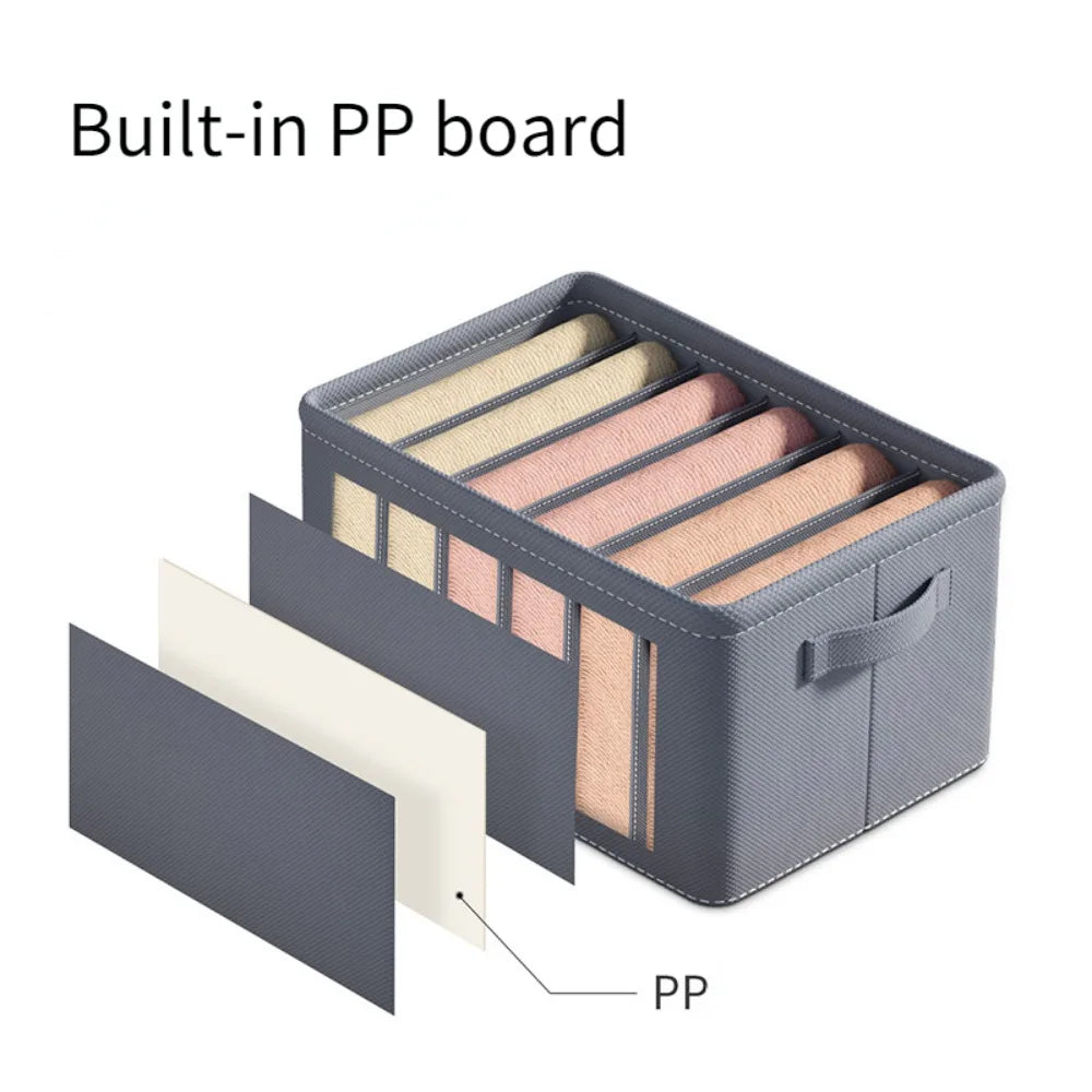 Clothes Organizer Trousers Clothes Jeans Storage Box Underwear Bra Socks Artifact Compartment Box Wardrobe Clothes Organizer