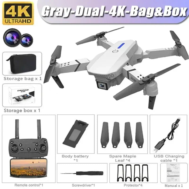 Buy the E88 Pro RC Drone for smooth FPV flights with a Wide Angle Dual HD Camera, foldable design, and height hold for easy control.