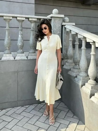 Shop knitted maxi dresses featuring stylish hollow-out designs, soft fabrics, and flattering silhouettes. Find versatile styles.