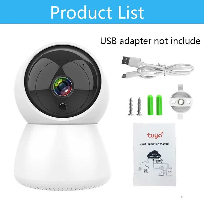 Shop for better home protection today with a Tuya WiFi Indoor Camera offering 2MP HD video & 15m IR night vision for added security.