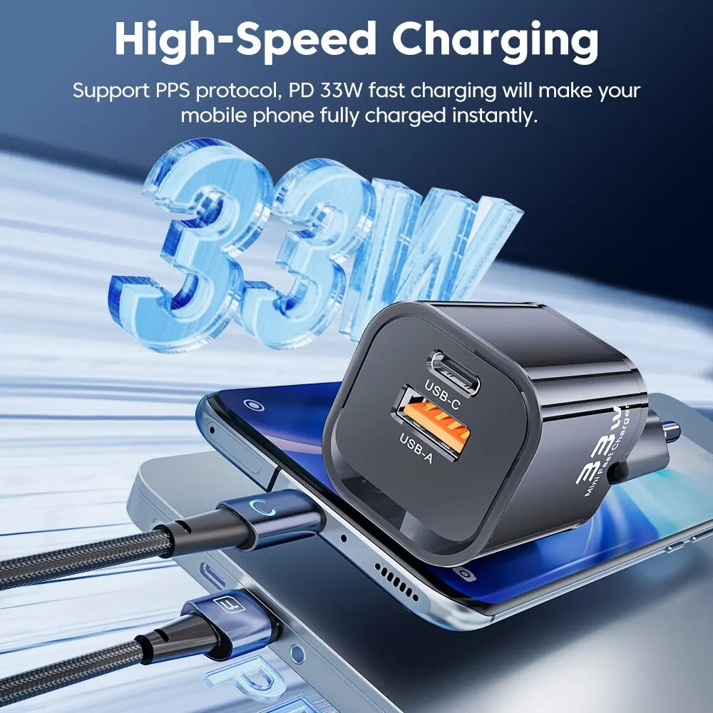 Power up fast using a Portable High Speed Charger built for USB PD devices, plus daily mobile charging needs at home or on the go.