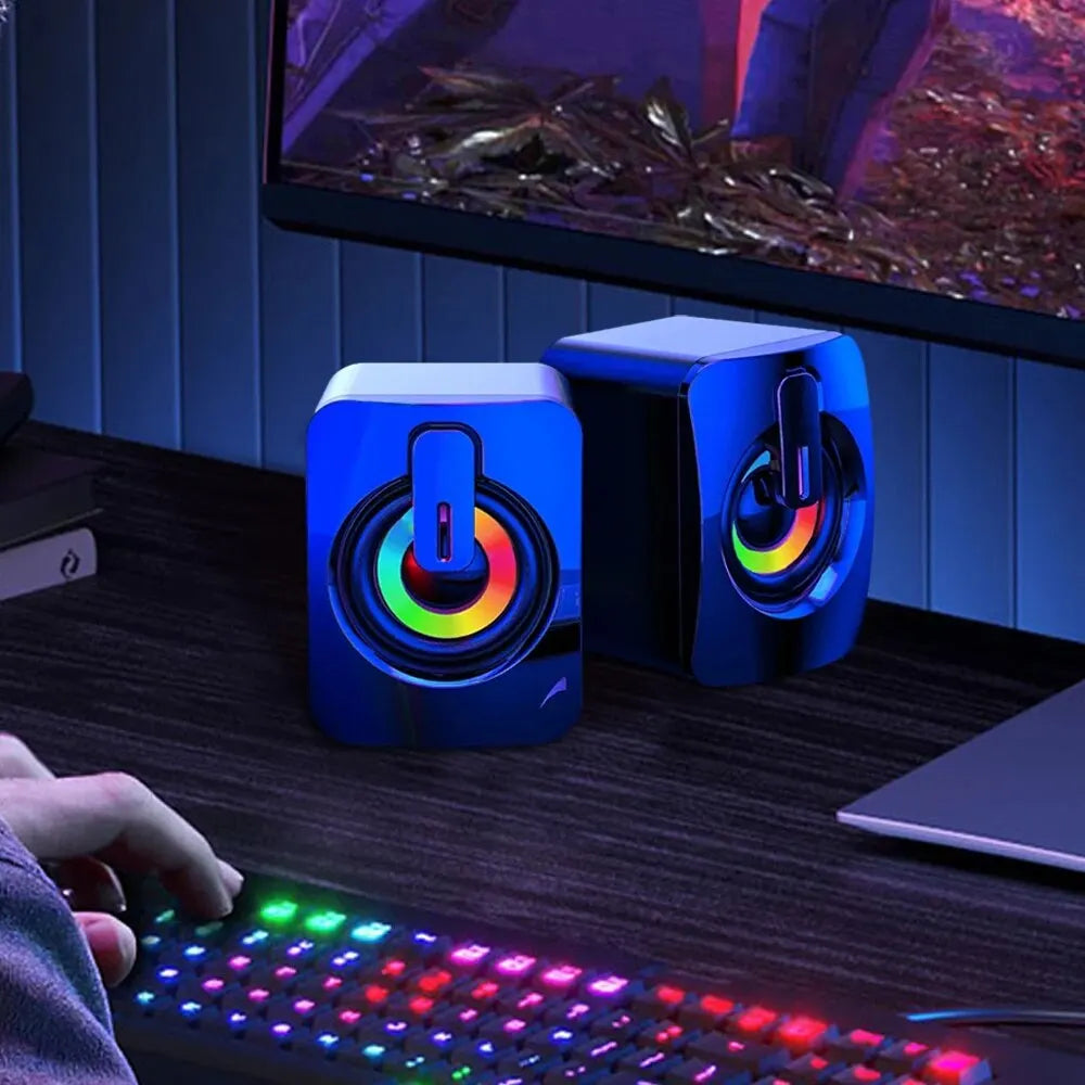 Try Wired HIFI Computer Speakers for clear stereo sound & enjoy USB connectivity with a built-in microphone for your desktop setup.