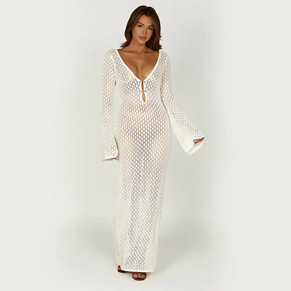 Shop a Deep V Neck Beach Dress online in the USA. Discover chic long-sleeve styles made for stylish beach trips and holidays!