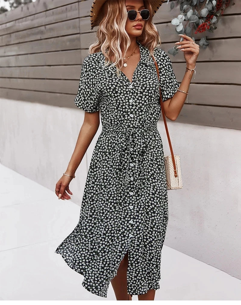 Elevate your wardrobe with a boho midi dress for women, featuring short sleeves & breezy, beach-ready designs for summer style.