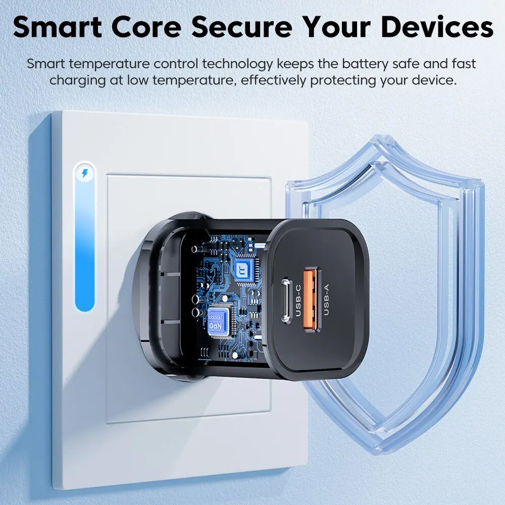Power up fast using a Portable High Speed Charger built for USB PD devices, plus daily mobile charging needs at home or on the go.