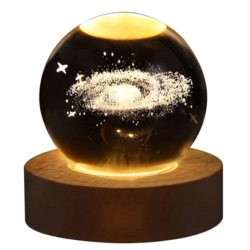 Transform your space with a Crystal Ball Lamp that creates a soft galaxy glow and brings cozy light to your bedroom each evening.